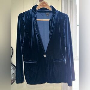 Tahari Navy Blue Velvet Jacket